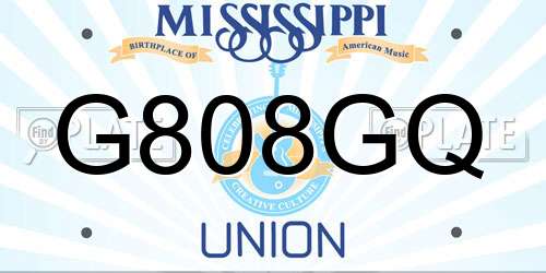 G808GQ Mississippi License Plate