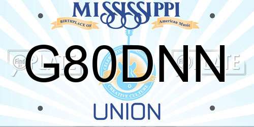 G80DNN Mississippi License Plate