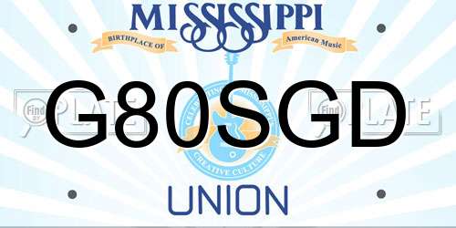 G80SGD Mississippi License Plate