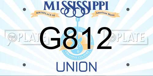 G812 Mississippi License Plate