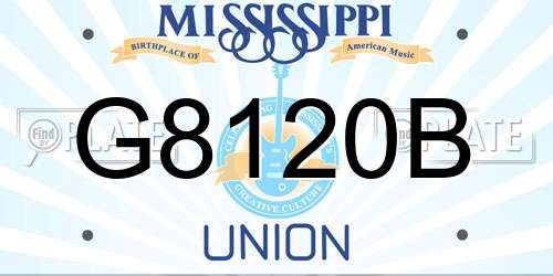 G8120B Mississippi License Plate