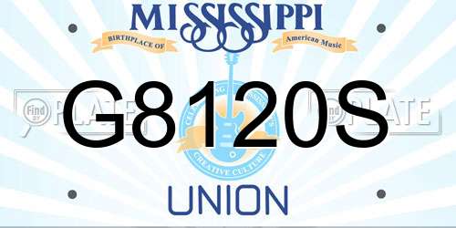G8120S Mississippi License Plate