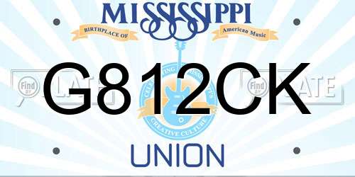 G812CK Mississippi License Plate