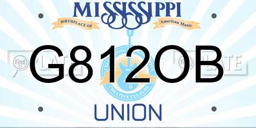 G812OB Mississippi License Plate