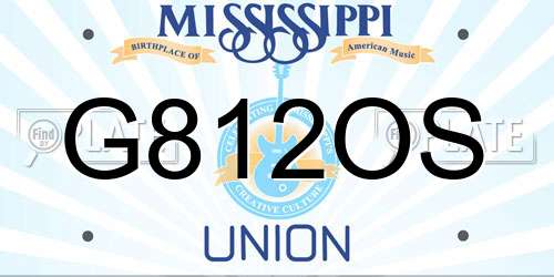 G812OS Mississippi License Plate
