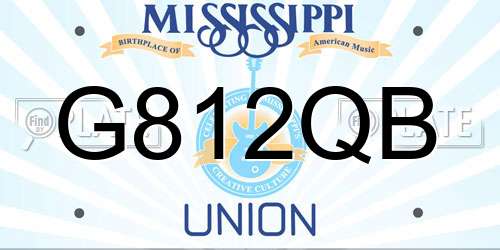 G812QB Mississippi License Plate