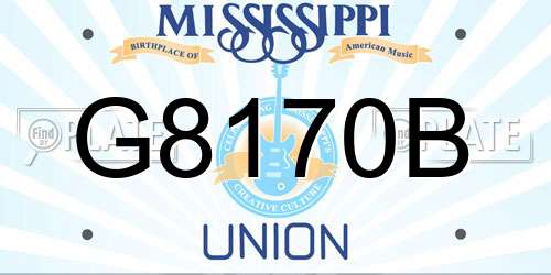 G8170B Mississippi License Plate