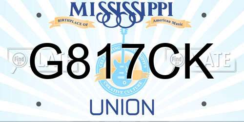 G817CK Mississippi License Plate