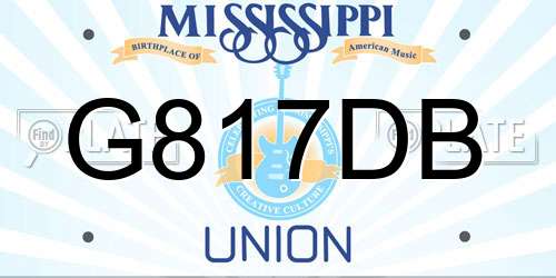 G817DB Mississippi License Plate