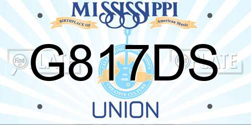 G817DS Mississippi License Plate