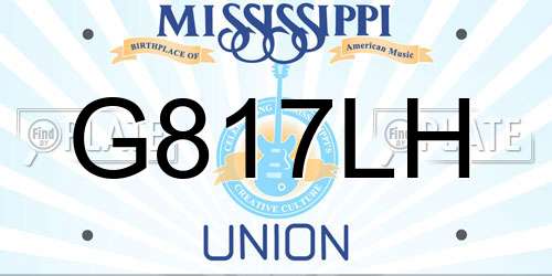 G817LH Mississippi License Plate