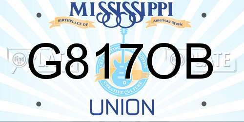 G817OB Mississippi License Plate