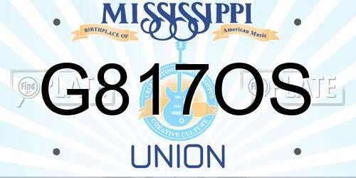 G817OS Mississippi License Plate