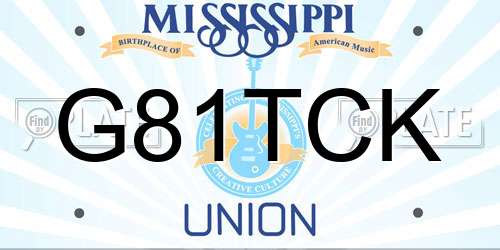 G81TCK Mississippi License Plate