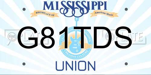 G81TDS Mississippi License Plate