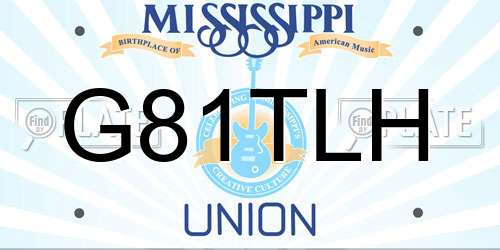 G81TLH Mississippi License Plate