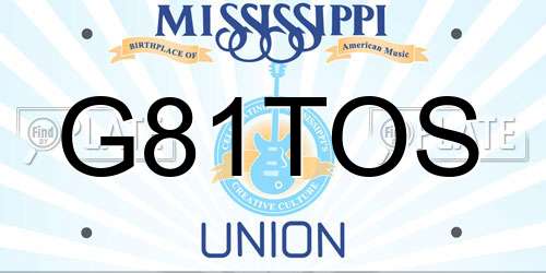 G81TOS Mississippi License Plate