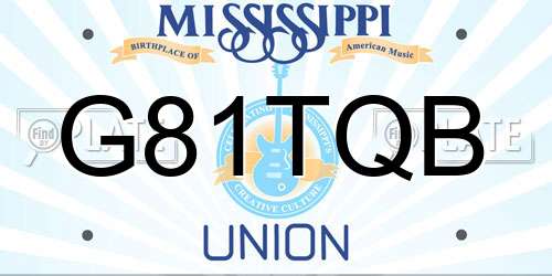 G81TQB Mississippi License Plate