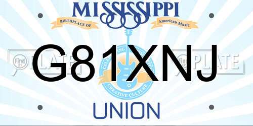 G81XNJ Mississippi License Plate