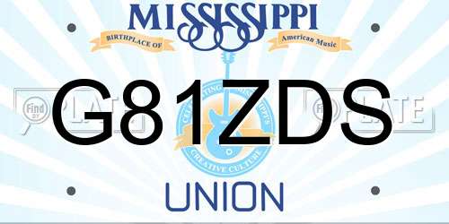 G81ZDS Mississippi License Plate