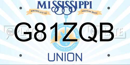 G81ZQB Mississippi License Plate