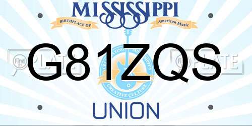 G81ZQS Mississippi License Plate