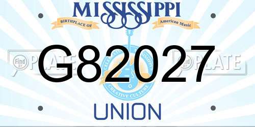 G82027 Mississippi License Plate