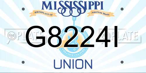G8224I Mississippi License Plate