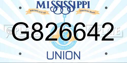 G826642 Mississippi License Plate