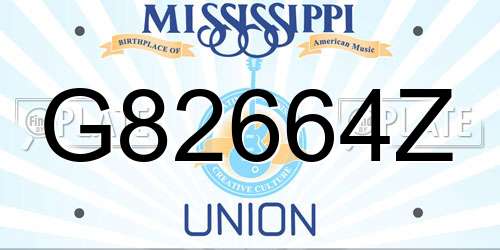 G82664Z Mississippi License Plate
