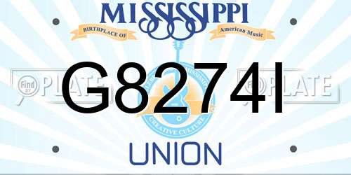 G8274I Mississippi License Plate