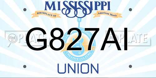 G827AI Mississippi License Plate