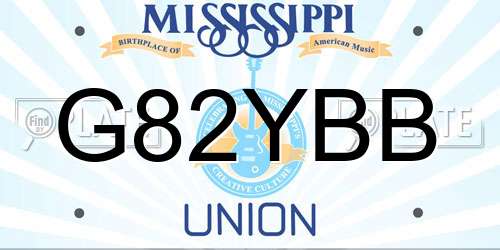 G82YBB Mississippi License Plate