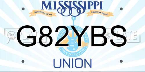 G82YBS Mississippi License Plate