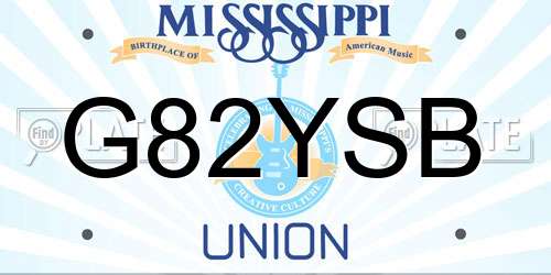 G82YSB Mississippi License Plate