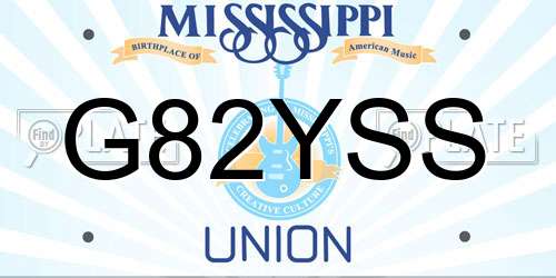 G82YSS Mississippi License Plate