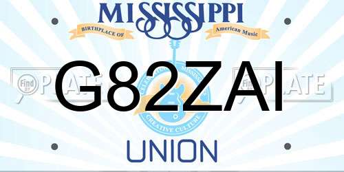 G82ZAI Mississippi License Plate