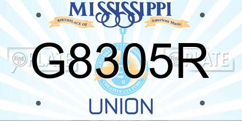G8305R Mississippi License Plate