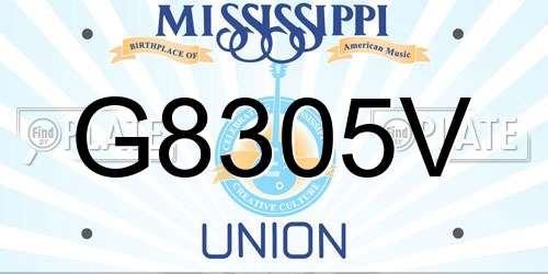 G8305V Mississippi License Plate