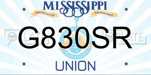 G830SR Mississippi License Plate