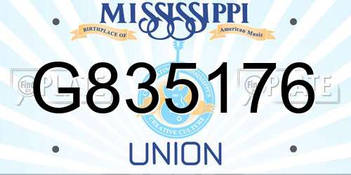 G835176 Mississippi License Plate