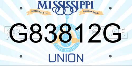 G83812G Mississippi License Plate