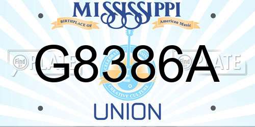 G8386A Mississippi License Plate
