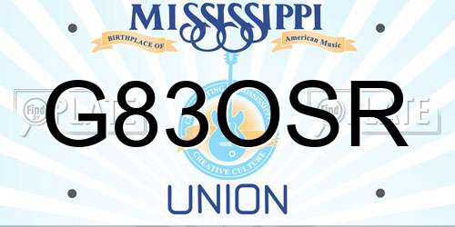 G83OSR Mississippi License Plate