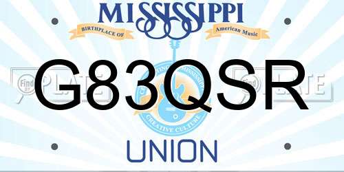 G83QSR Mississippi License Plate