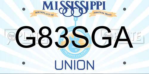 G83SGA Mississippi License Plate