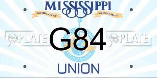 G84 Mississippi License Plate