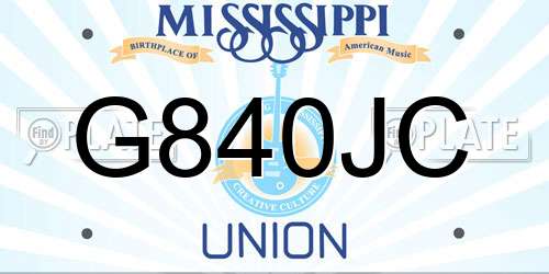 G840JC Mississippi License Plate