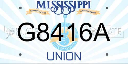 G8416A Mississippi License Plate