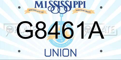 G8461A Mississippi License Plate